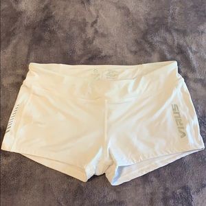 White Virus Spandex shorts